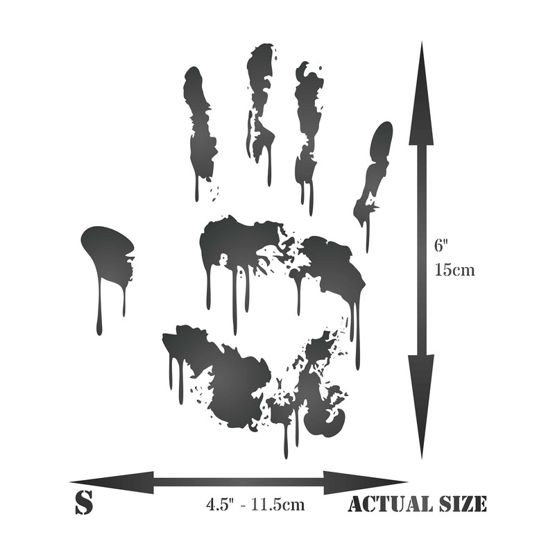 Bloody Handprint Stencil 11.4 x 15 cm (S) - Human