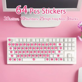 Majeree Keyboard Sticker for Long Nails with Letters: Keyboard Bubbles for Long Nails - Reusable Adhesive Protective Type Long Nail Keyboard Stickers for Desktop (64 Pcs)