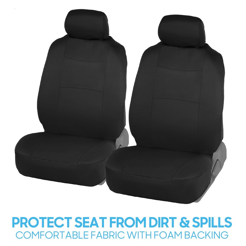 BDK PolyPro Car Seat Covers Full Set in Solid Black,