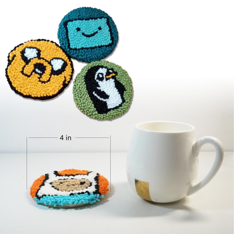 Siqinam Adventure-Time Punch Needle Kit-4 Pack Adventure Crochet Series Themed
