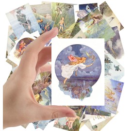 Large Stickers (24 pcs 2.5"x3.5") Fairy Tales Small People Vintage Book Illustration by Harry Thaker William Robinson (Small People)