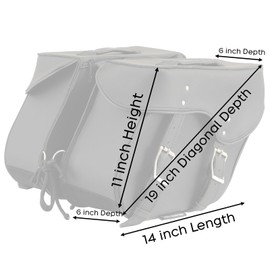 Milwaukee Leather SH55201ZB Black Large PVC Zip-Off Throwover Motorcycle Saddlebags - One Size