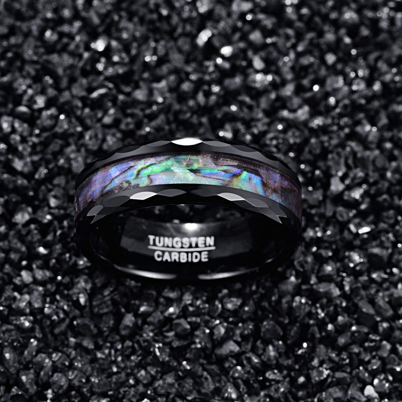 Vakki Ring, Wedding Ring, Laser Engraved, Wide 0.3-inch (8-mm) Wedding