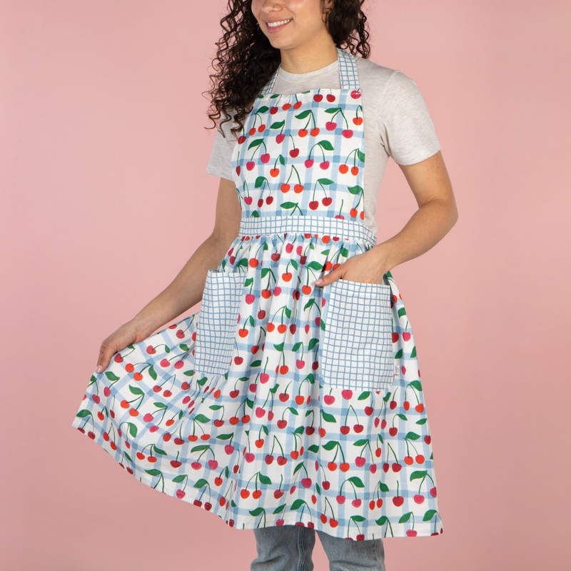 Danica Jubilee Maisie Apron, Cherry, Cotton, for Home Cooks, Unisex-Adults,