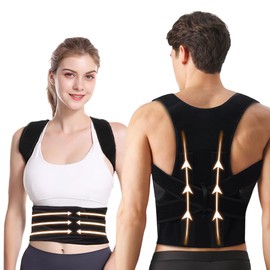 EASYTAO Corrector de Postura Ajustable Unisex, Faja para Postura de Espalda y Hombro Invisible para Niños Hombre y Mujer Transpirable (S, Cintura 63