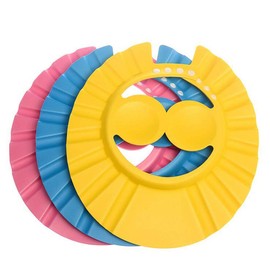 3pcs Soft Adjustable Bath Shower Cap - Baby Kids Children Shampoo Bath Bathing Waterproof Hat Wash Hair Cap Hair Cutting Protection(Color Random) size A-With Eye Cover