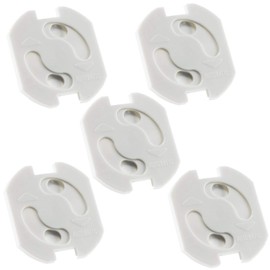 Child Lock for Sockets, Pack of 5 for Gluing, Child Protection for Sockets, Socket Protection, Increased Safety, Twist Mechanism, White