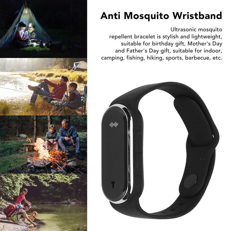 Ultrasonic Mosquito Repellent Bracelet Rechargeable Mosquito Repellent Watch with Time