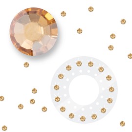 blinger Crystal Refill Pack | 5 Discs - 75 Precision-Cut Glass Crystals | Styling Tool not Included | Golden Honey 5 mm