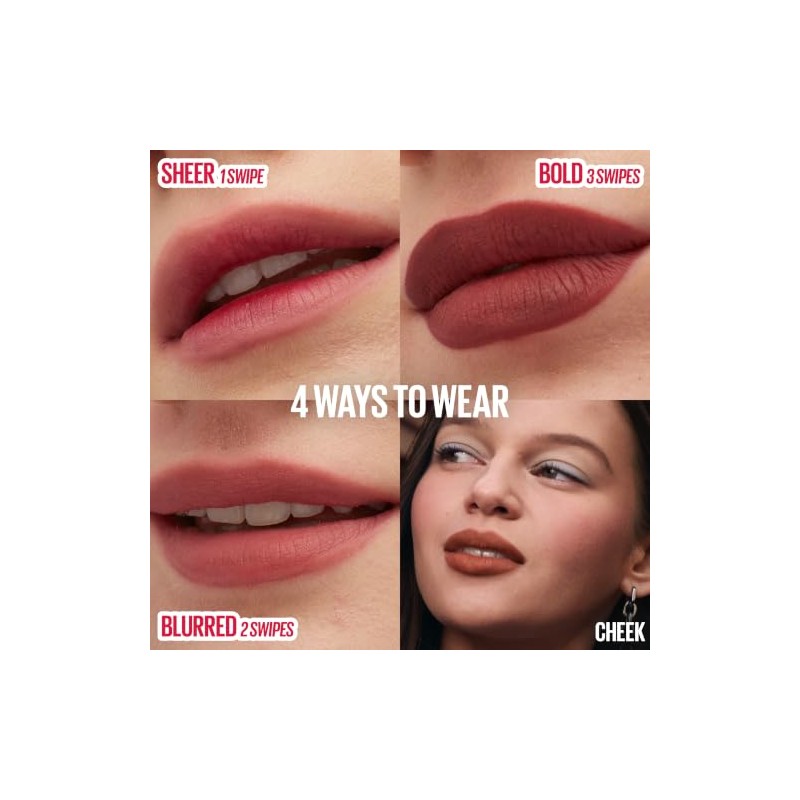 Maybelline Super Stay Teddy Tint, Tinta para Labios Mate Difuminado,