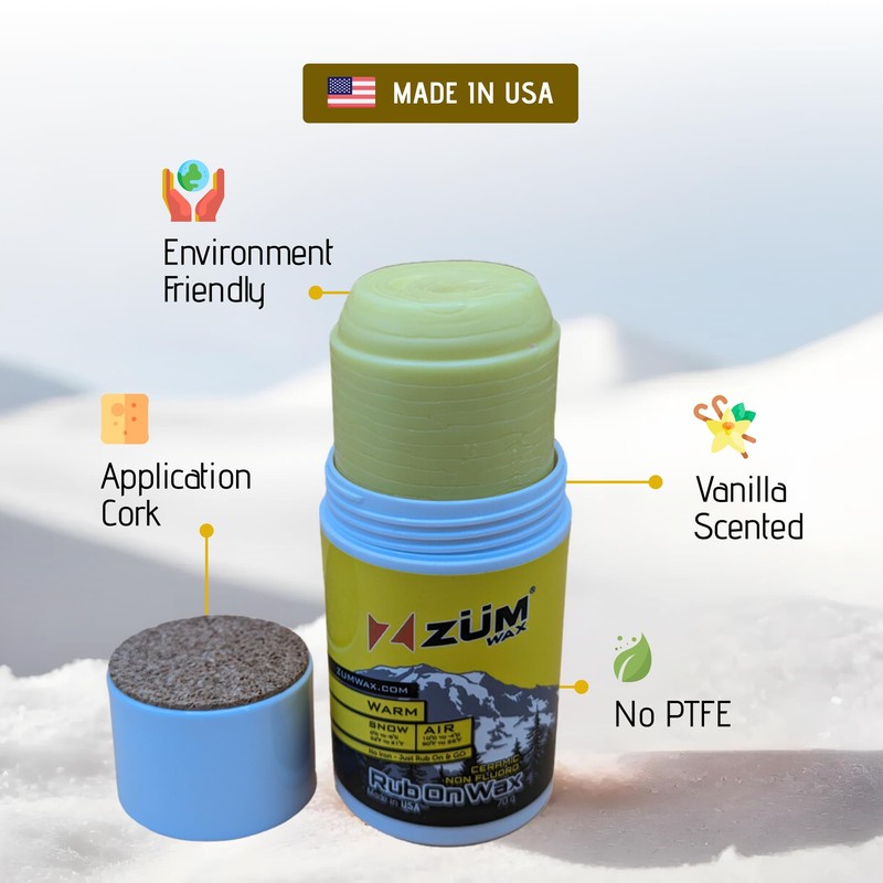 ZUMWax Ski Snowboard Ceramic Non Fluoro RUB ON Racing Wax