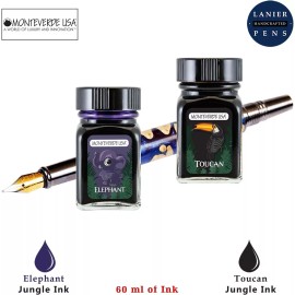 Monteverde Elephant (Purple) Toucan (Black) G309EL G309TC 30ml Each Ink Bottle