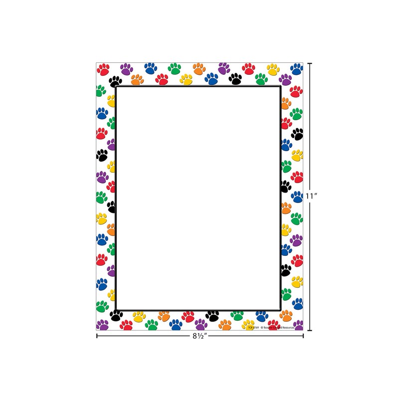 Teacher Created Resources Colorful Paw Prints Computer Paper (4769), Multicolor