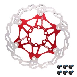 Jane Eyre Bicycle Floating Brake Disc 160 mm/180 mm/203 mm with 6 Screws for MTB Road Bike (Red 160 mm)