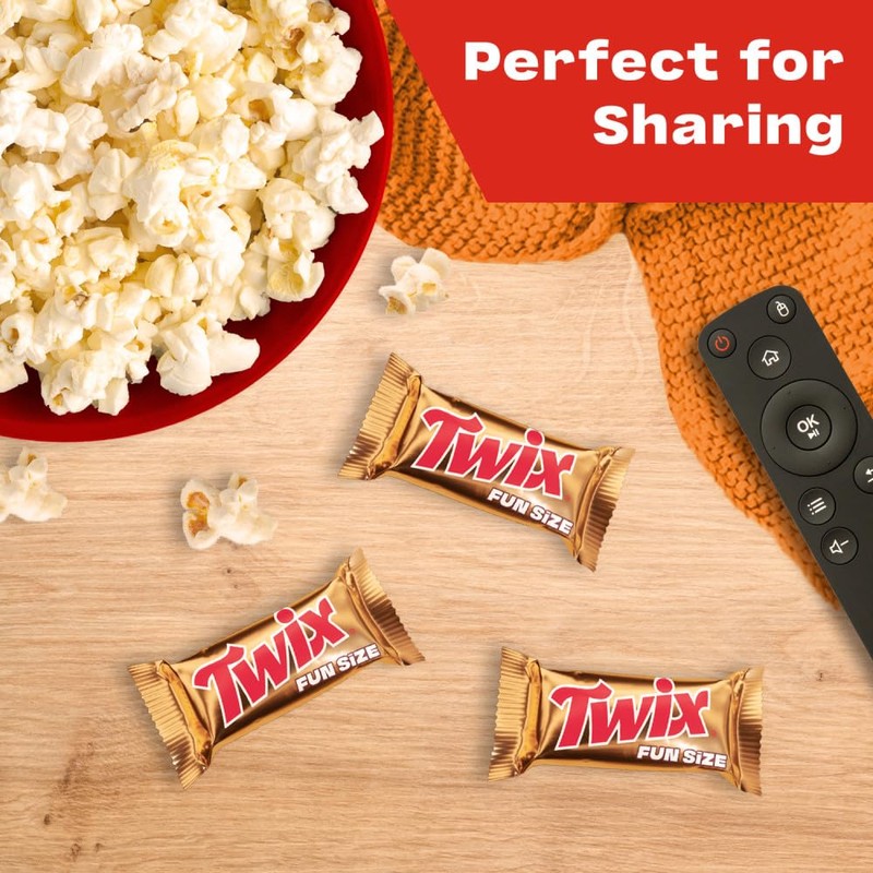 TWIX Fun Size Caramel Cookie Milk Chocolate Bars Individually Wrapped