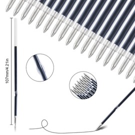 Ballpoint Pen Refills, Pack of 50 Ballpoint Pen Refills, Retractable Pen Refills 0.7 mm Line Width, Ballpoint Pen Refills 107 mm Length, Plastic Ballpoint Pen Refills, Black