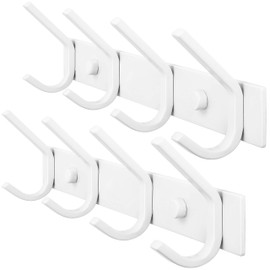 WEBI Coat Rack Wall Mounted,Coat Hooks Wall Mount,Coat Hanger Wall Hook Rack,4 Hooks for Hanging Coats,Hats,Jacket,Clothes,White,2 Packs