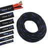 30ft PET Expandable Sleeving Wire Cable Sleeve (1/4", Steel Blue&Black)