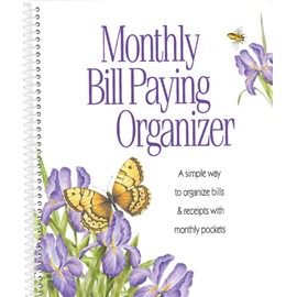 Product Concept Mfg., Inc. Monthly Bill Paying Organizer - A Simple Way to Organize Bills and Receipts with Monthly Pockets - 8 x 10 Spiral Bound, White