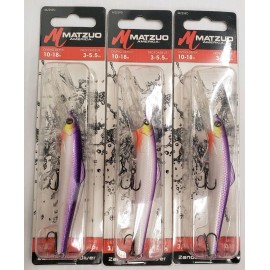 Matzuo 3-Matzuo Zanda Shad Jerkbait Walleye  3-5/8"   3/8OZ PurPearl Prizm 2 Lures