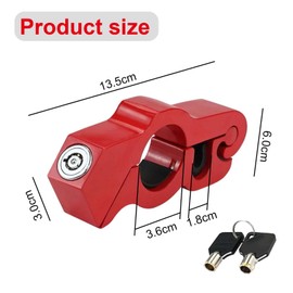 Wjelet Motorcycle Handlebar Lock, Universal Motorcycle Lock,Helmet Lock Set Motorcycle Throttle Lock Red with Key, for Mountain Bikes, Sports Bikes, ATVs, Waterproof Rustproof
