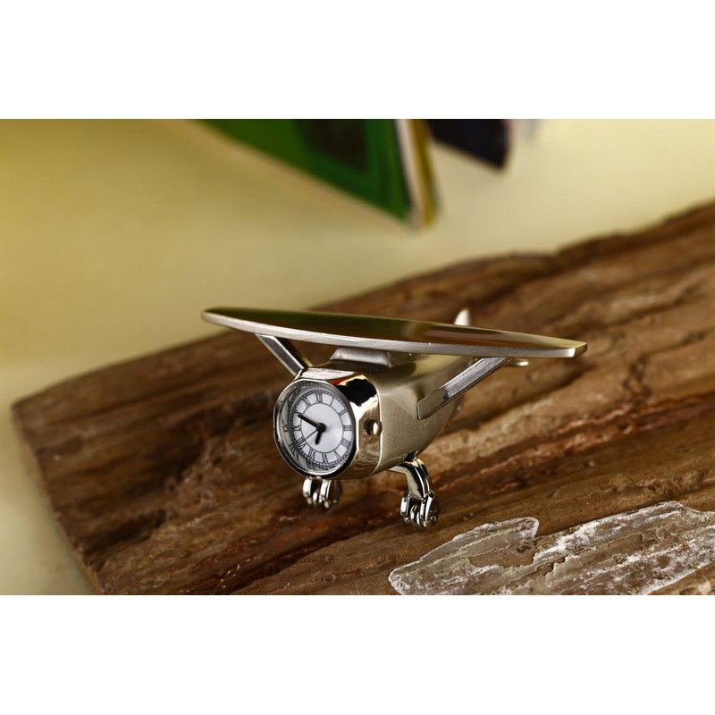 ZAHEPA Aeroplane Miniature Table Clock & Paper Weight – Stylish