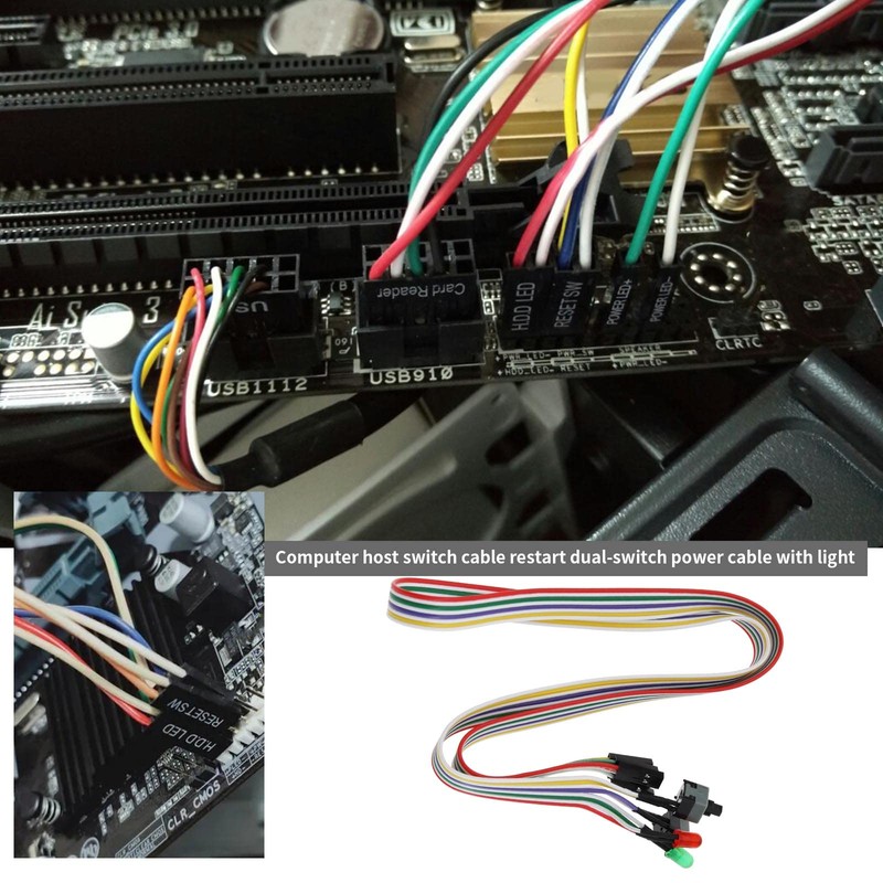 Create idea 2PCS PC Power Switch Button Cable Desktop Computer