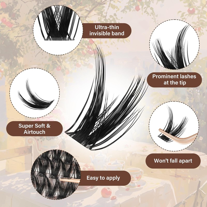 JMS&JMS Lash Clusters Kit Lash Extension Kit 144Pcs C Curl