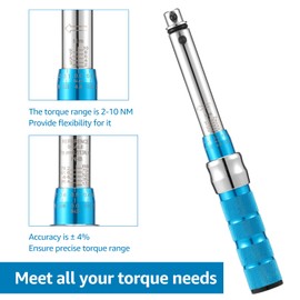 Motorcycle Spoke Torque Wrench, 2-10NM Torque Wheel Spanner with Storage Box,5.0-6.8mm Spoke Tightening Repair Tool for Dirt Bike