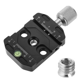 Aupoko Quick Release Plate Clamp 50 mm, Universal Clamp Adapter QR-50, Quick Release Plate Clamp 1/4 Inch to 3/8 Inch Compatible with Arca Swiss Ball Head