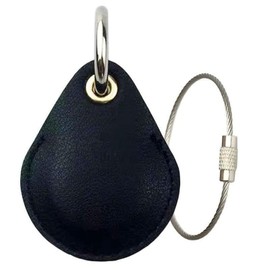 enconson AirTag Leather Case, Key Holder, Card, Waterproof, Cute, Kids, Shockproof, Wire, Dog, Black, Black, Smart Tracker, Full Protection, Easy to Carry, Car Key, Bag, Luggage, Wallet, Bag