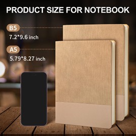 TSFPapier Dotted Journal Notebook Soft Cover PU Leather Journaling Notebooks for Women Men Writing Work Office School 160 Pages 100 GSM Thick Paper A5 Dotted 80 Sheets 5.79"x8.27", Khaki