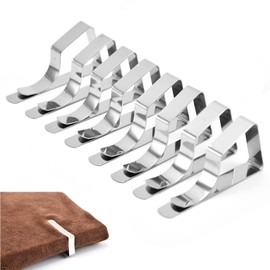 Tablecloth Clips Stainless Steel Silver Tablecloth Clips Stainless Steel Small Non-Slip Tablecloth Clips Tablecloth Clips Windproof Table Clips Tablecloth Clips for Picnic, Wedding, Pack of 8