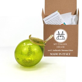 MY ITALIAN DÉCOR Life-Size Murano Glass Limes, Blown Glass Fruit, Made in Italy