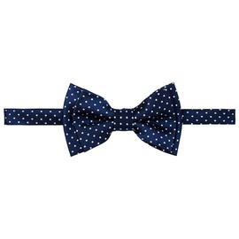 Retreez moderno Mini Lunares Woven PRE-TIED Boy 's de microfibra lazo, blanco, azul marino, (Navy Blue With White Dots)