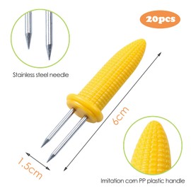 XPOOP Corn on the Cob Skewers, 20 Pieces Corn on the Cob Skewers, Stainless Steel Corn Cob Holder, Grill Accessories, Stainless Steel Corn Holder, Corn Cob Needle, Corn Cob Holder, for Kitchen,