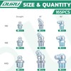 OURU Grease Fittings Assortment, 165PCS Metric Zerk Grease Fittings NPT