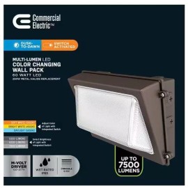Commercial Electric Multi-Lumen LED Color Changing Wall Pack - Bronze