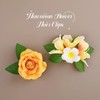 2 PCS Yellow Tropical Flower Clips, Plumeria Hair Accessories, Camellia