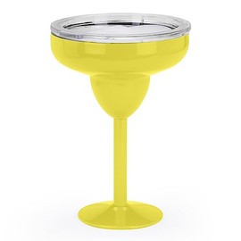 Better Dweller Vacuum-Sealed Metal Margarita Glass with Lid, Insulated Tumbler Mug, Steel Cup for Vacation, Pool, and Ice Cold Margs on the Beach (Yellow)