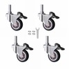 MSWY Caster Wheels 2 inch Set of 4, 3/8"-16x1 Threaded