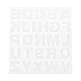 Ciieeo Molde De Silicona Letras para Resina Flexible 22.7X21X0.2 Pulgadas Molde De Alfabeto para Colgantes Llaveros Joyas Artesanías DIY