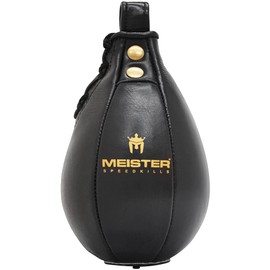 Meister SpeedKills Leather Speed Bag w/Lightweight Latex Bladder - Black - Small (7.5" x 5") (19 cm x 12.7 cm)