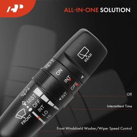 A-Premium Front Rear Windshield Wiper Switch Lever Compatible with Hyundai Accent 2012-2017, Tucson 2010-2017, Kia Forte 2011-2012, Soul 2010-2015, Sportage 2011-2013, Replace # 934202K050