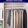 Amber Home 10 Pack White Wooden Pants Hangers with 2-Adjustable