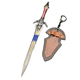 crafthand Game Weapon 8.7'' Anduin Lothar Sword Metal Sword Mini-Weapon Cosplay Prop Collection Backpack Pendant Decoration Desktop Display Decoration