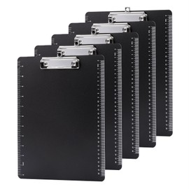 Srvnpioy A4 Black Plastic Clipboard with Extendable Hanging Loop for School, Office, Hospital, Restaurant, Warehouse