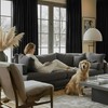 NICETOWN Black Velvet Blackout Curtains 96 inch Long for Bedroom