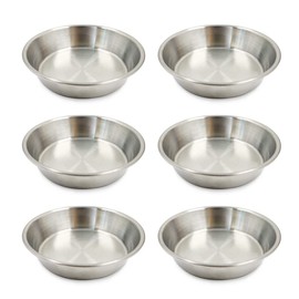 Huakaile 6Pcs Stainless Steel Sauce Dishes Round Seasoning, Soy Sauce Dipping Bowls 2 Oz, 4 Inch Pinch Bowls for Cooking Prep Metal, Sushi Appetizer Plates for Appetizer, Ketchup, Dessert (Silver)