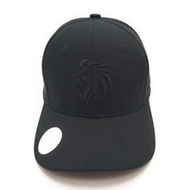 NEO LONDON Lion Baseball Cap, 6 Panel, Black, Cotton, Curved Brim